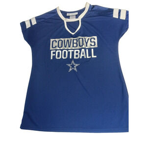 Dallas Cowboys Women's Jersey Medium Short Sleeve NFL Navy Blue White